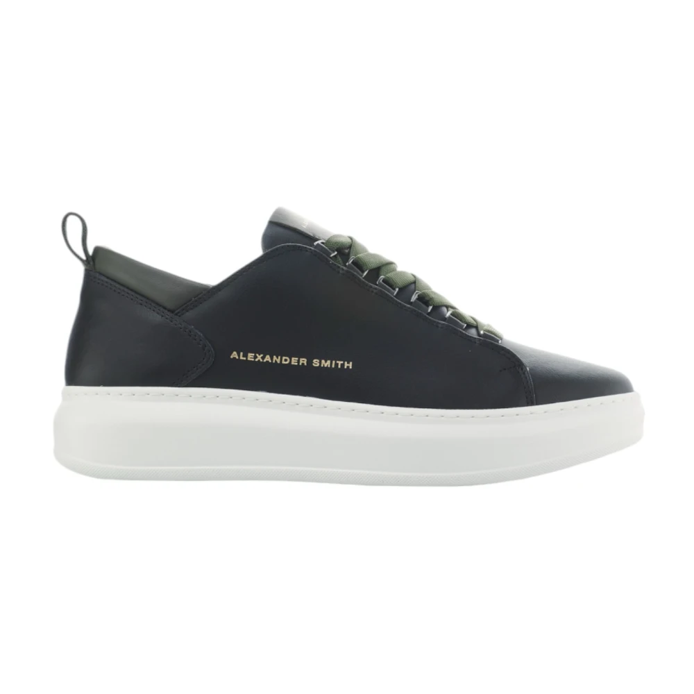 Alexander Smith Zwart Blauw Wembley Man Sneaker Black Heren