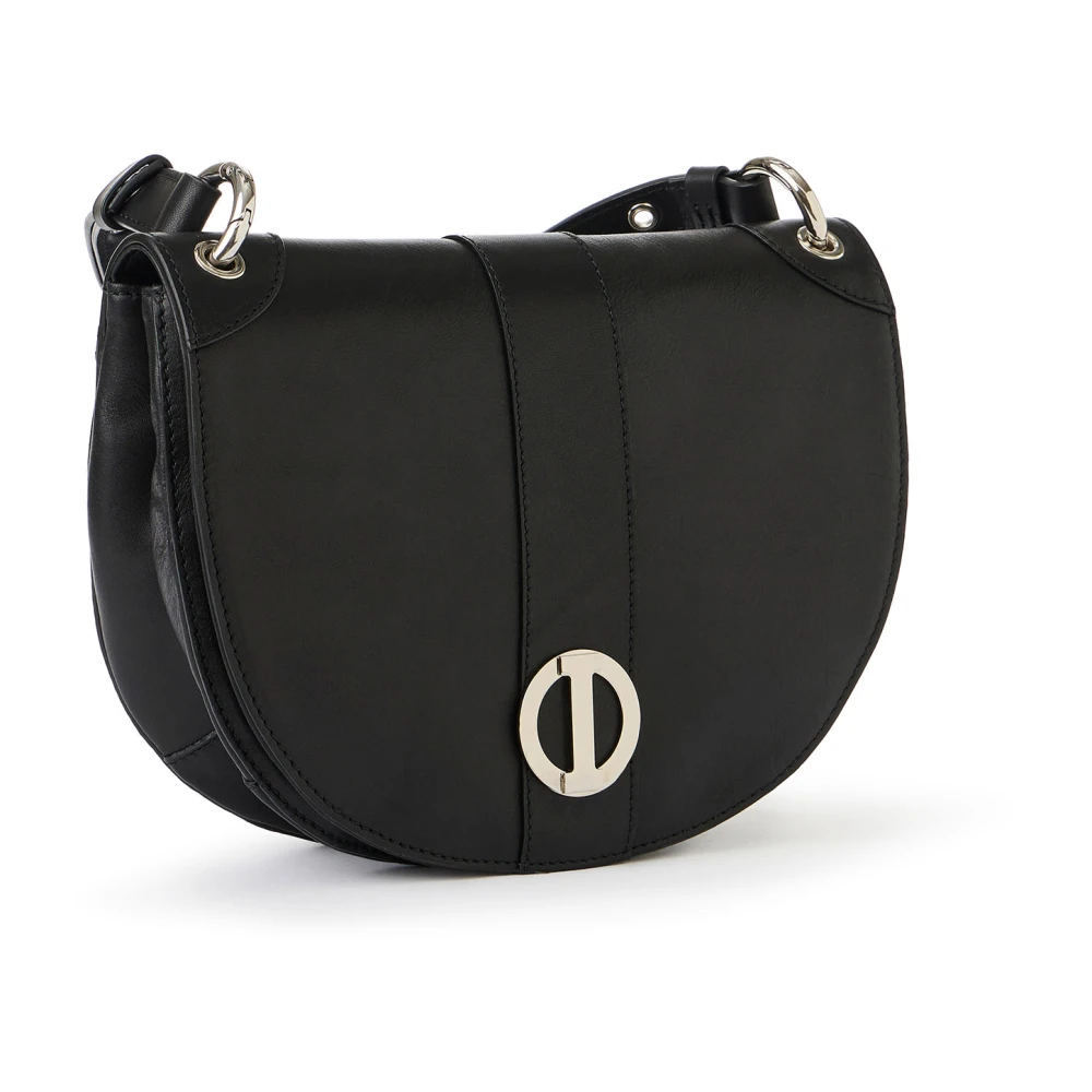Iceberg Zwarte Lomar koeienhuid leren handtas Black Dames
