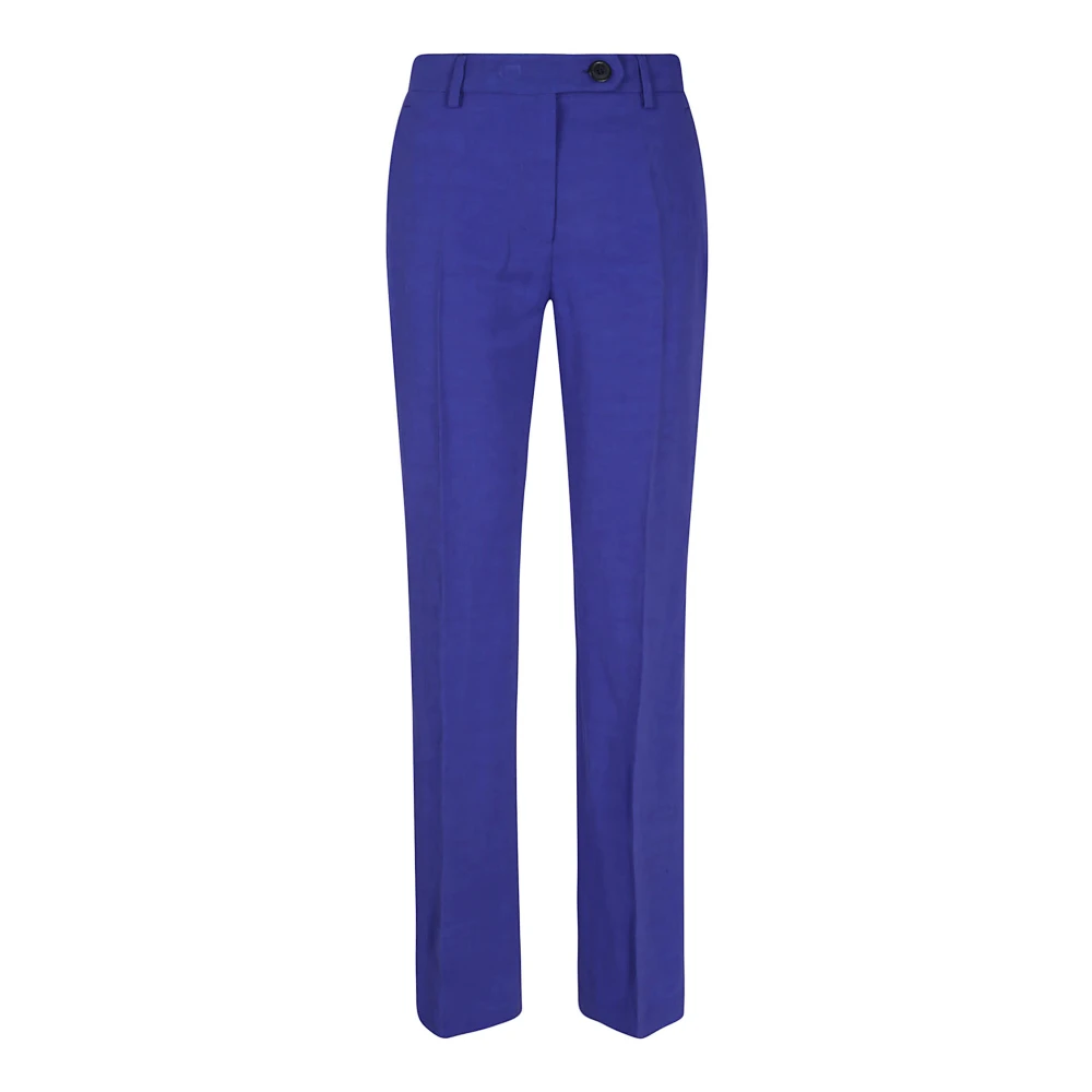 True Royal Blauwe Linnen Viscose Broek Made in Italy Blue Dames