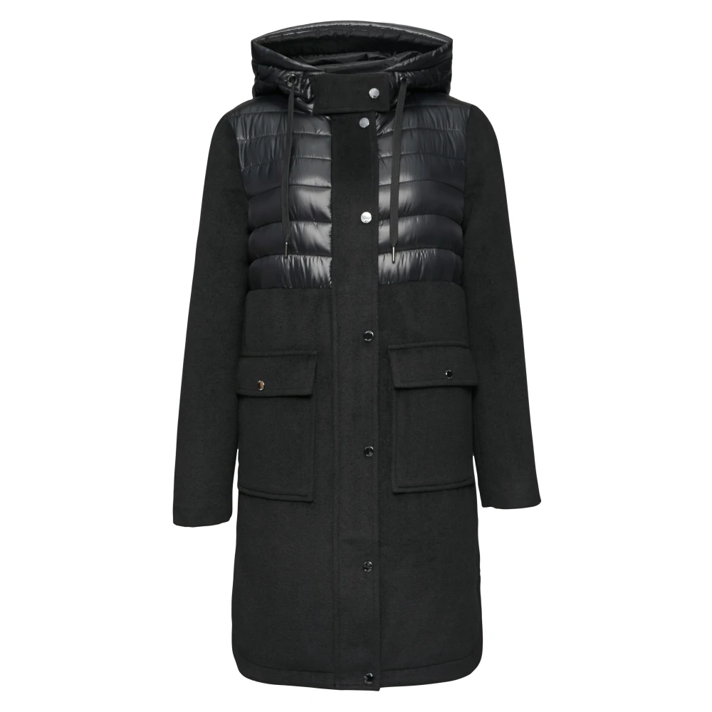 S.Oliver Hybride Wollen Mix Outdoor Parka Black Dames