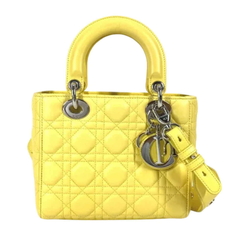 Dior Vintage Pre-owned Leather dior-bags Yellow Dames