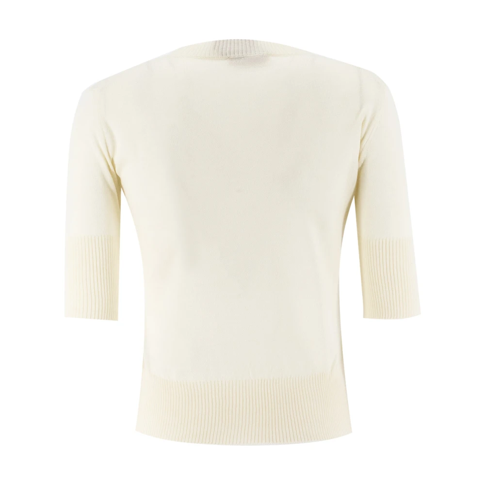 Ermanno Scervino Bloemenkant Crew-Neck Sweater Beige Dames