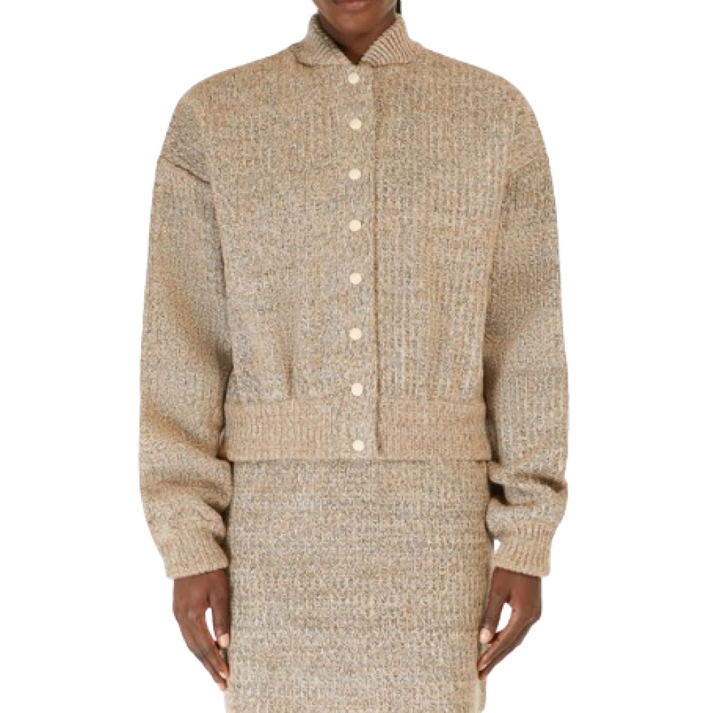 SPORTMAX Kleurrijke Wol Bombertrui Brown Dames