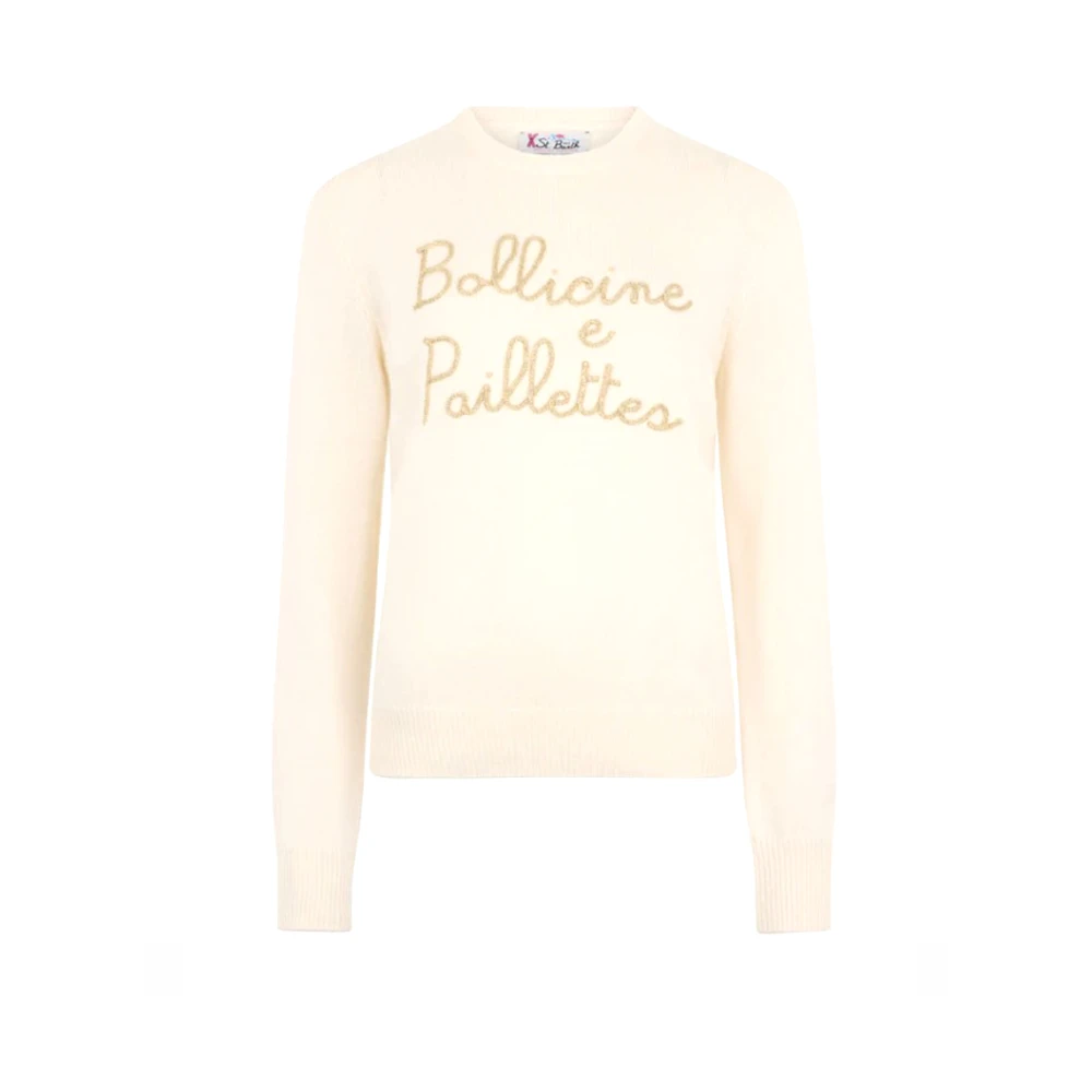 MC2 Saint Barth Geborduurde Trui met Logo White Dames