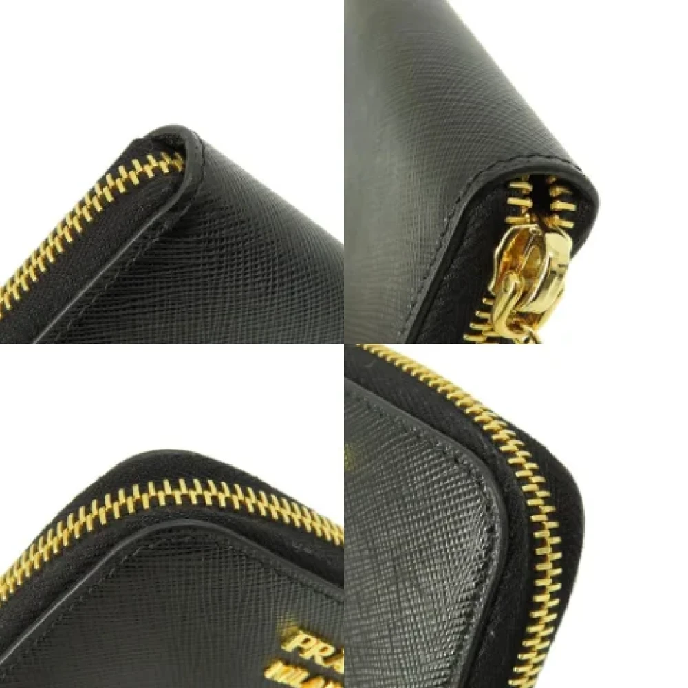 Prada Vintage Pre-owned Leather wallets Black Dames