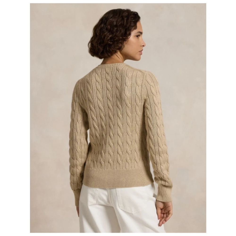 Polo Ralph Lauren Gebreide Trui met Kabelpatroon Beige Dames