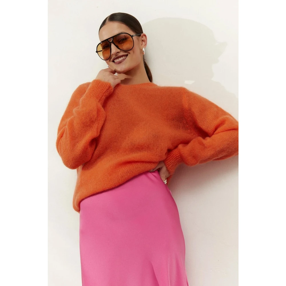 American Dreams Zachte Gebreide Trui in Burnt Orange Dames