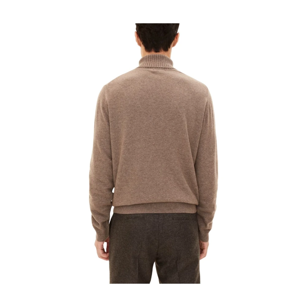 Oscar Jacobson Elegante Wol-Kasjmier Rolkraag Trui Brown Heren