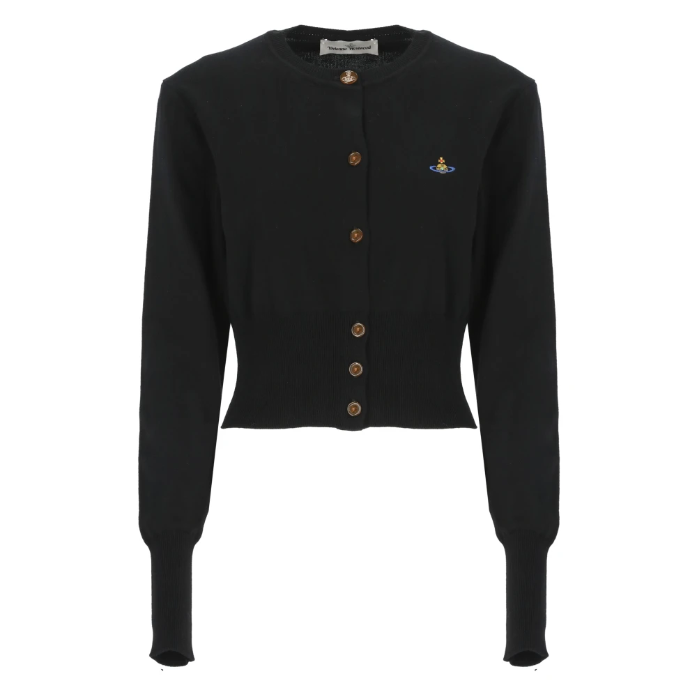 Vivienne Westwood Svart Bomull Kashmir Cardigan Tröja Black, Dam