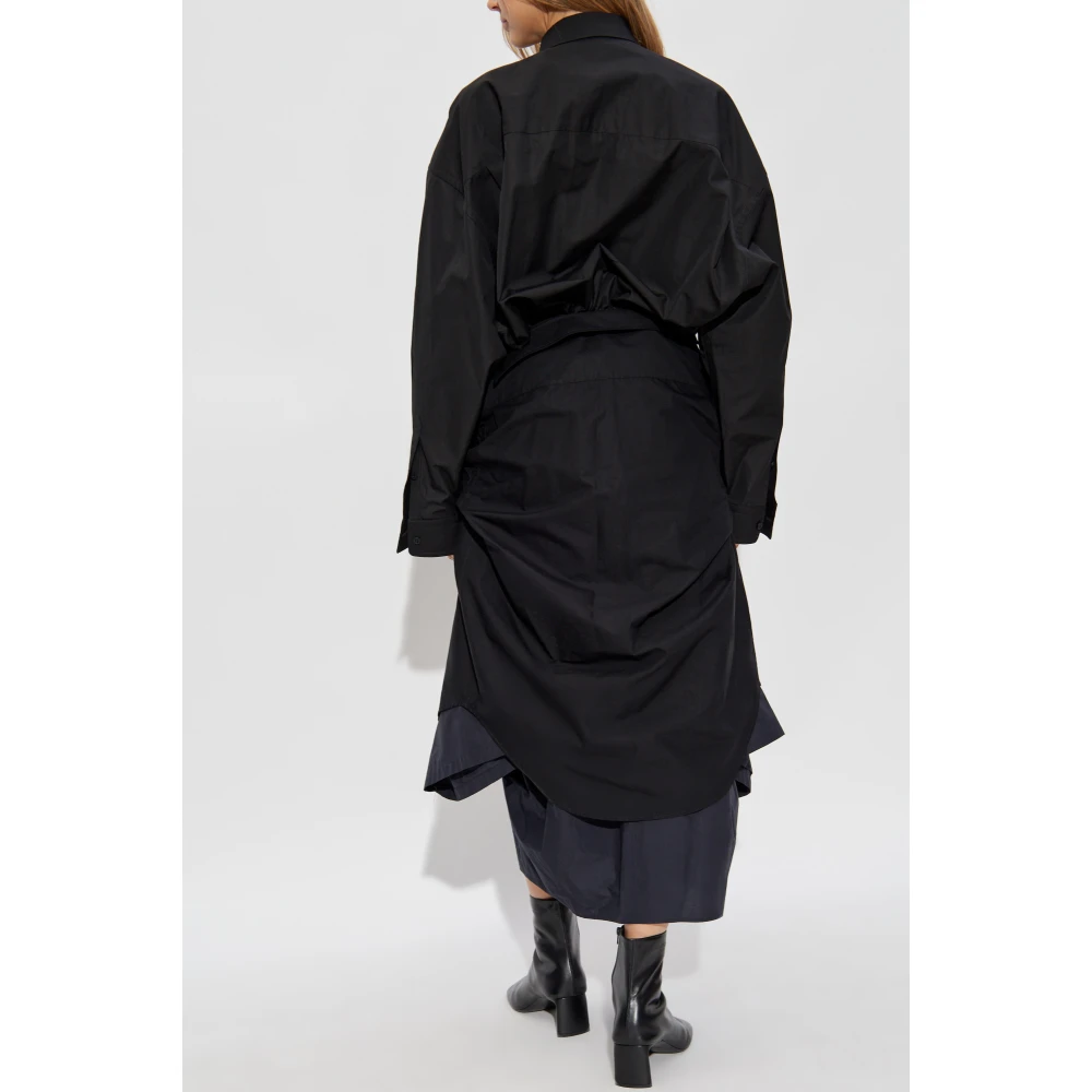 Balenciaga Jurk met stropdas Black Dames