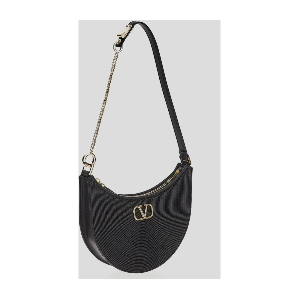 Valentino Garavani Leren Logo Tas Black Dames