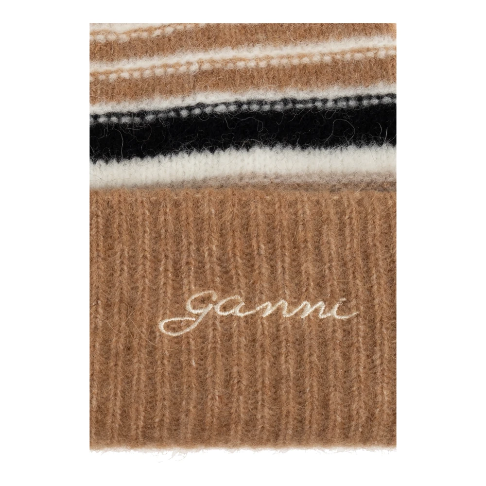 Ganni Gestreept patroon hoed Brown Dames