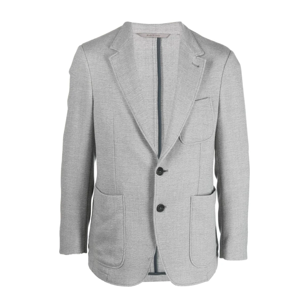 Canali Wollen jas met polyester voering Gray Heren