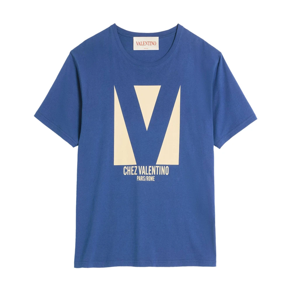 Valentino Garavani Men's Blue Chez Valentino T-Shirt - T-Shirts - S - Tops