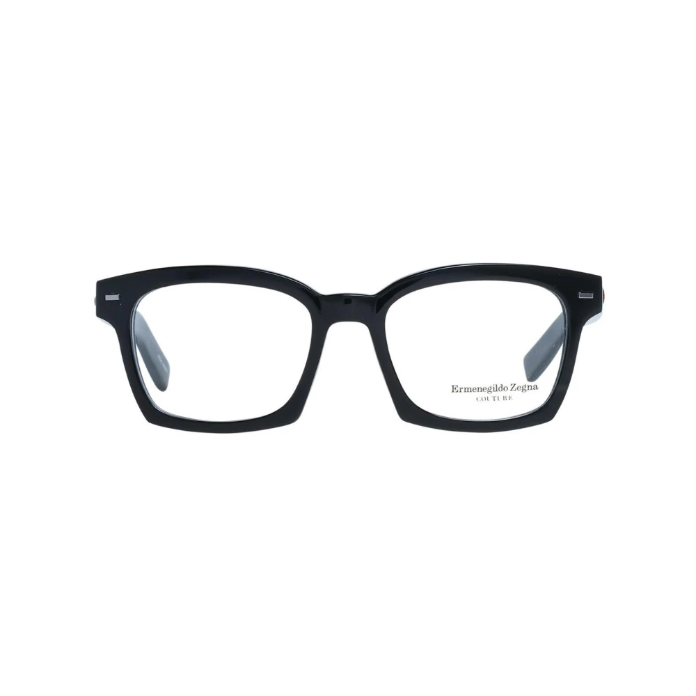 Ermenegildo Zegna Zwarte Trapezium Optische Monturen met Demo Lenzen Black Heren
