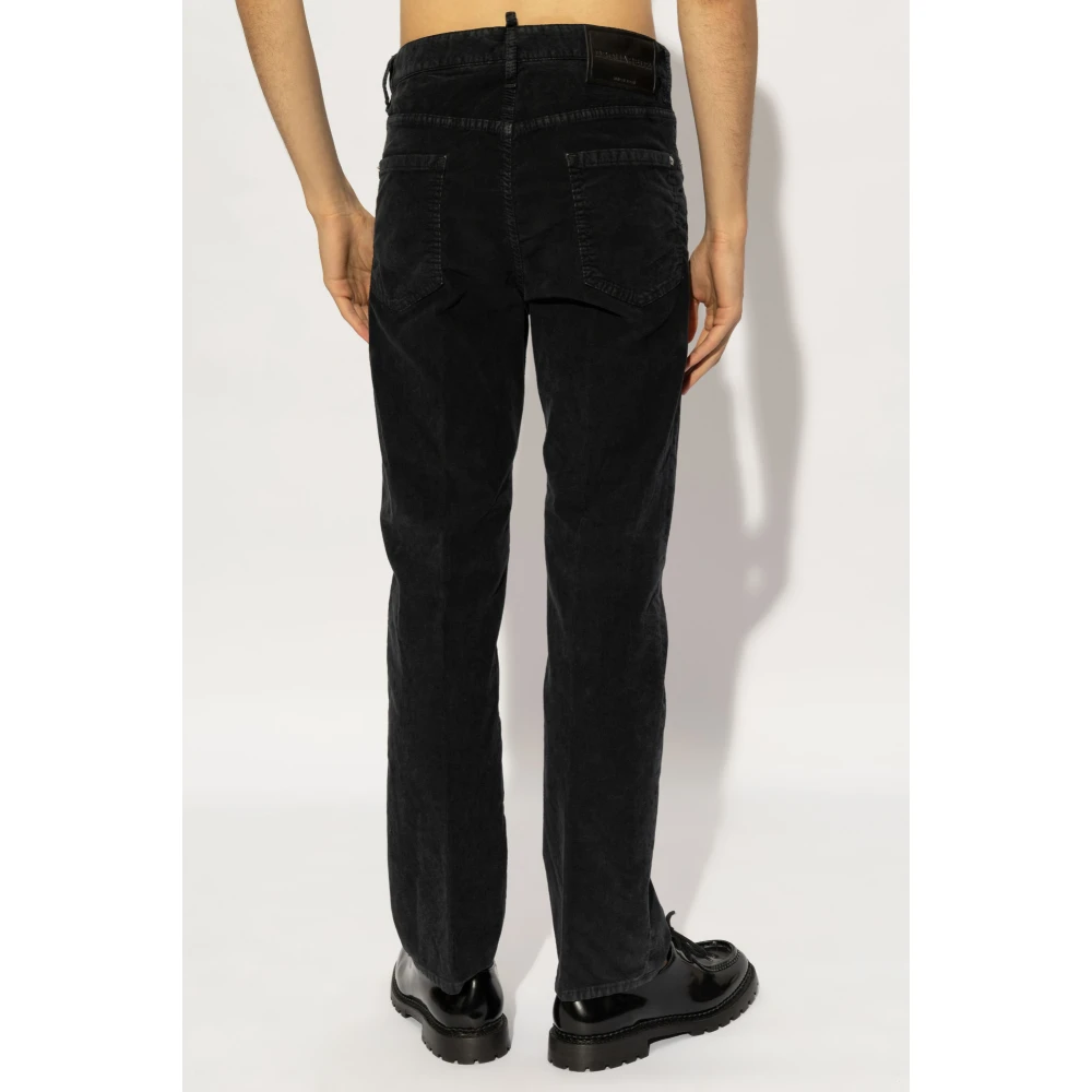 Dsquared2 Ribfluwelen broek 642 Black Heren