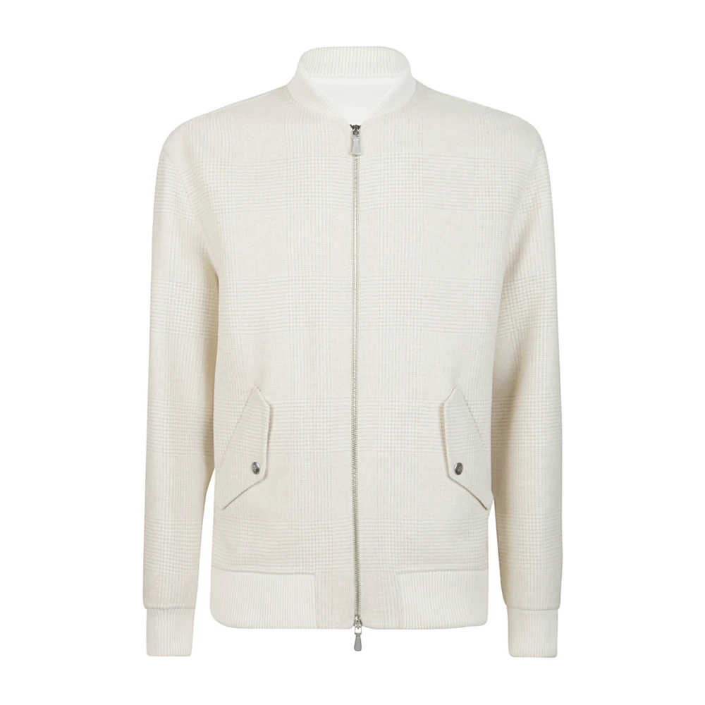 Eleventy Cashmere Lana Bomber Full Zip Beige Heren