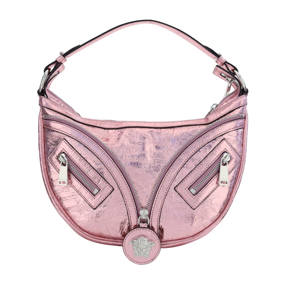 Versace Women's Pink Handbags, One Size, Repeat Hobo Shoulder Bag
