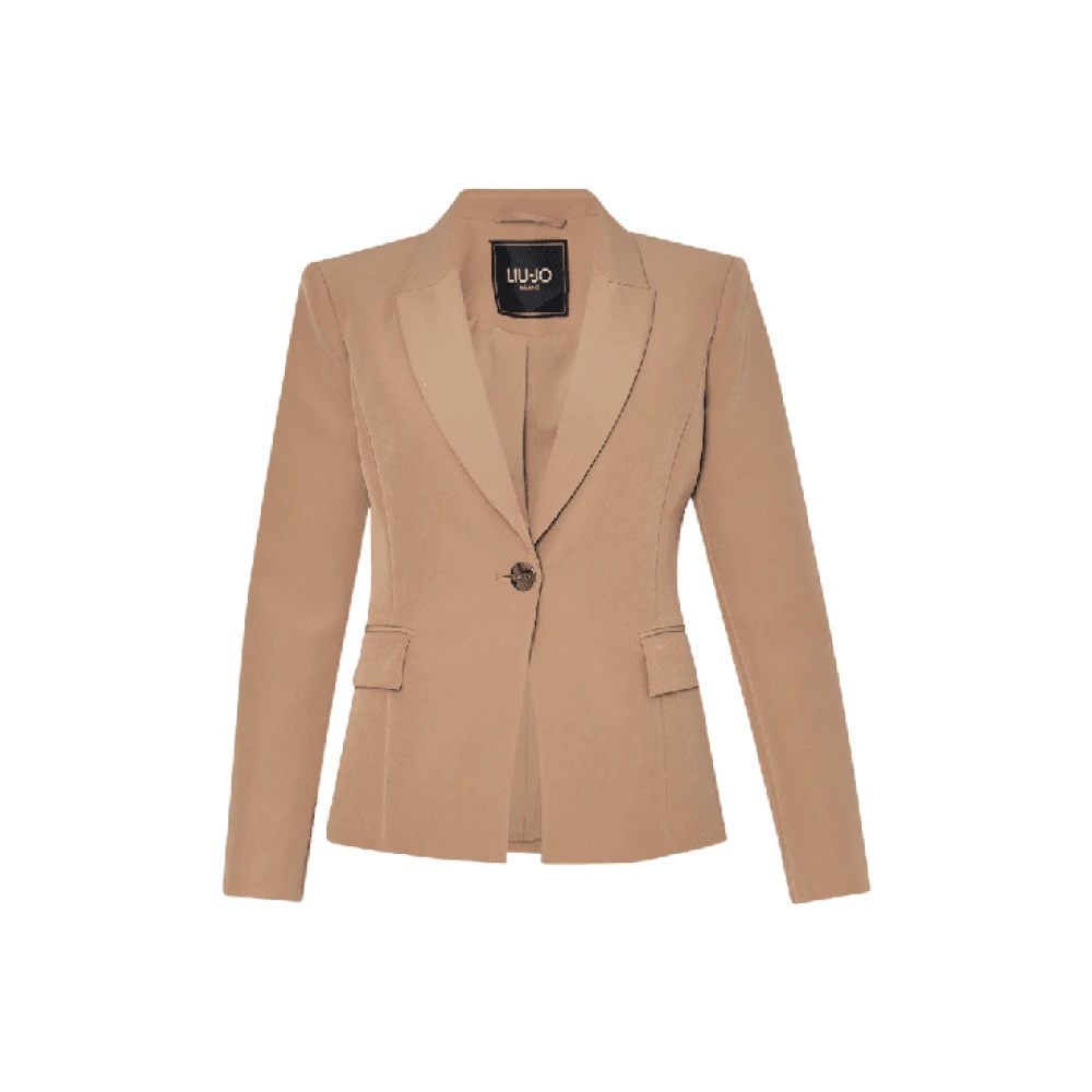 Liu Jo Kameel Stretch Technische Blazer Brown Dames