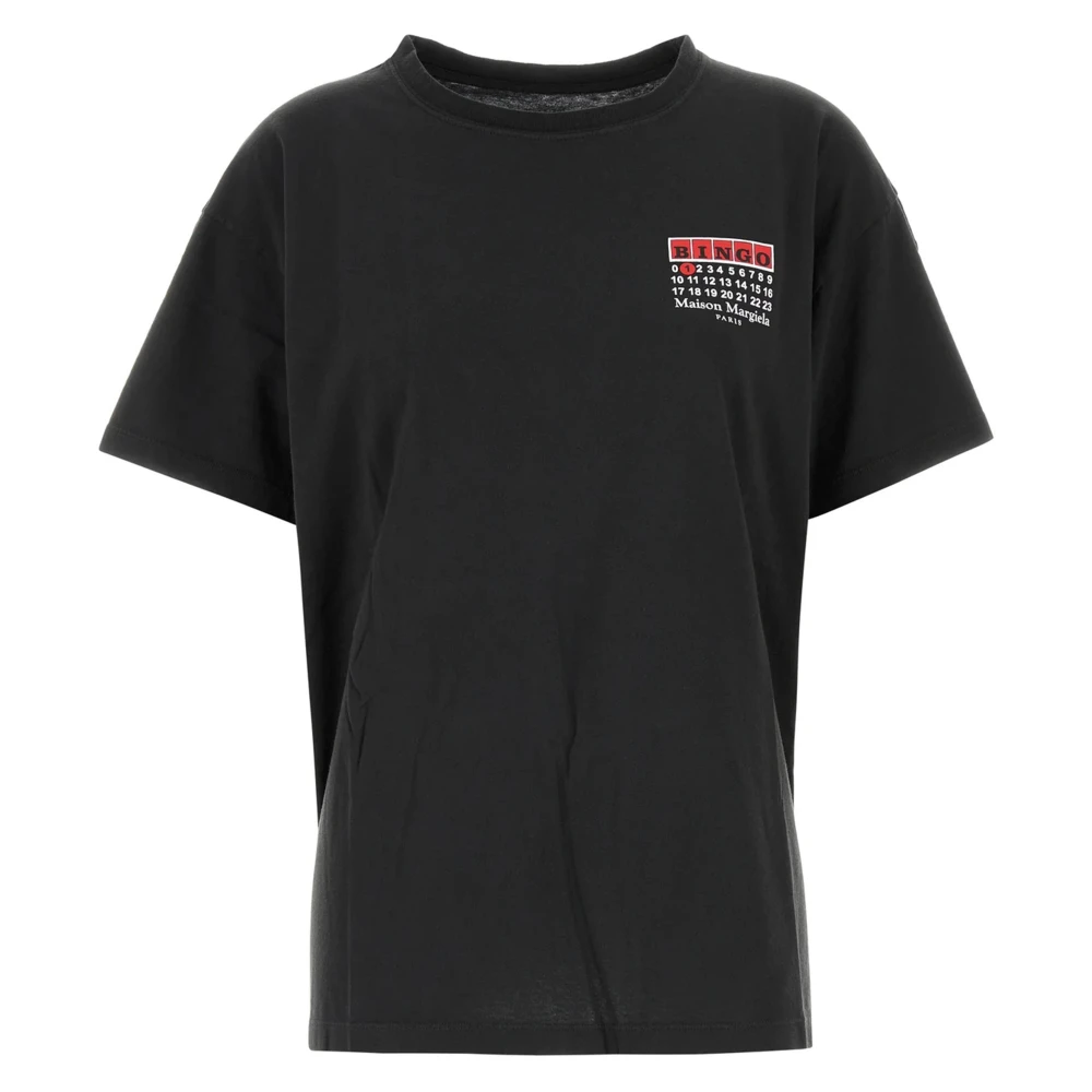 Maison Margiela Svart Avslappnad Bomull T-Shirt För Män