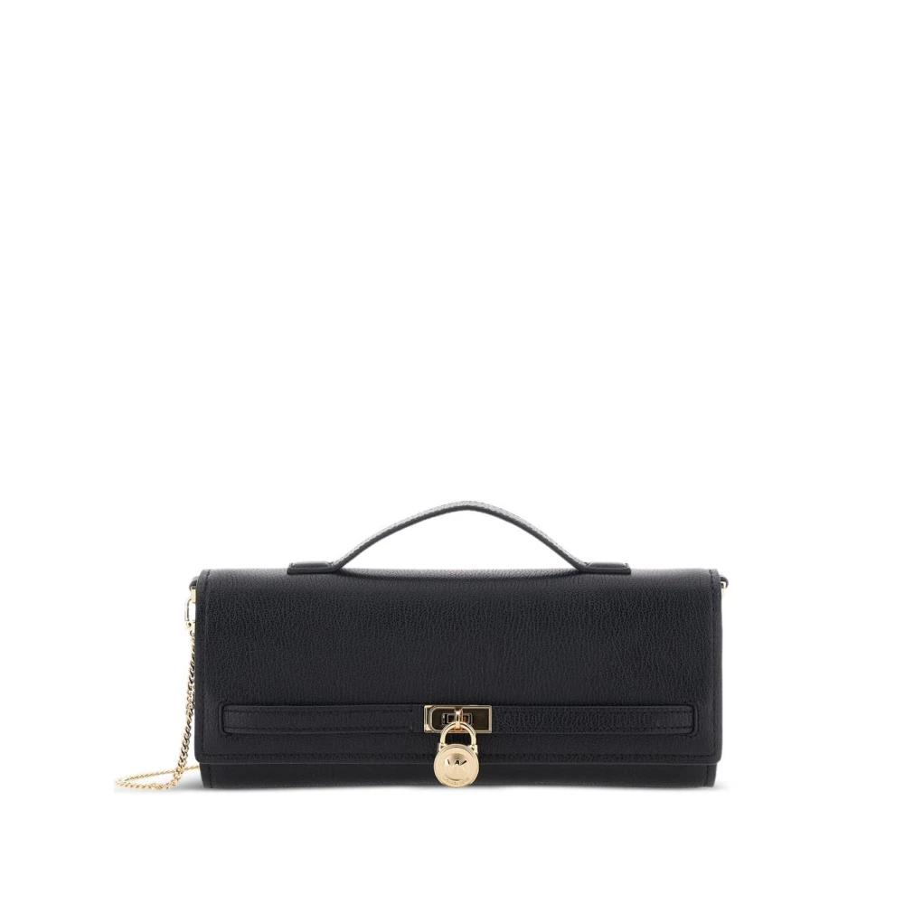 Michael Kors Black Handbags, Female, One Size, Hamilton Moderne Medium Leather Convertible Shoulder Bag