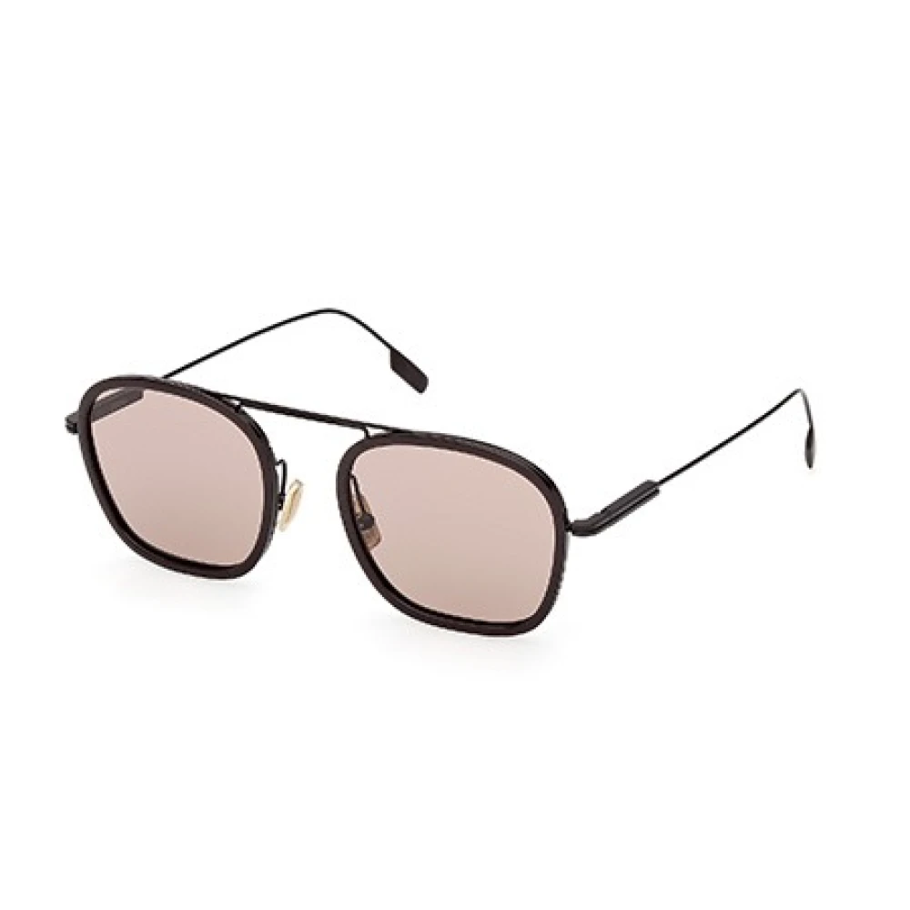 Zegna Brown Sunglasses, Male, 51 Mm, Ez0306 50E Sunglasses