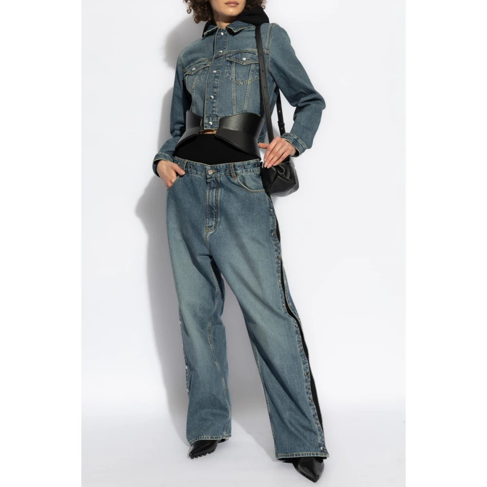 Alaïa Jeans met afneembare zijstrepen Blue Dames