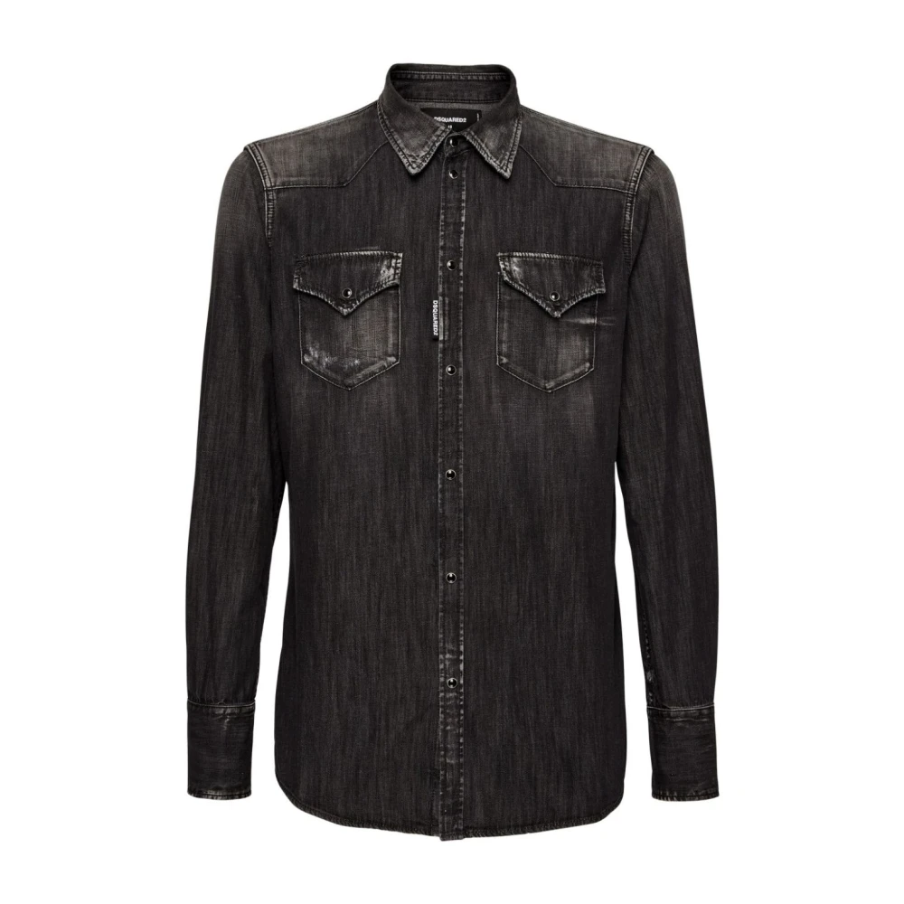 Dsquared2 Stijlvolle katoenen overhemd voor mannen Gray Heren