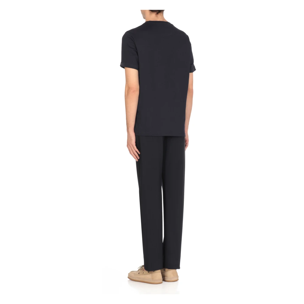 Fay Blauwe Crewneck T-shirt en Polo Blue Heren