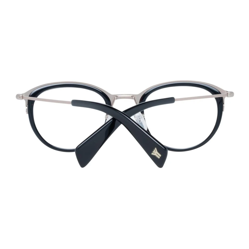 Yohji Yamamoto Zwarte Ronde Optische Monturen Black Unisex