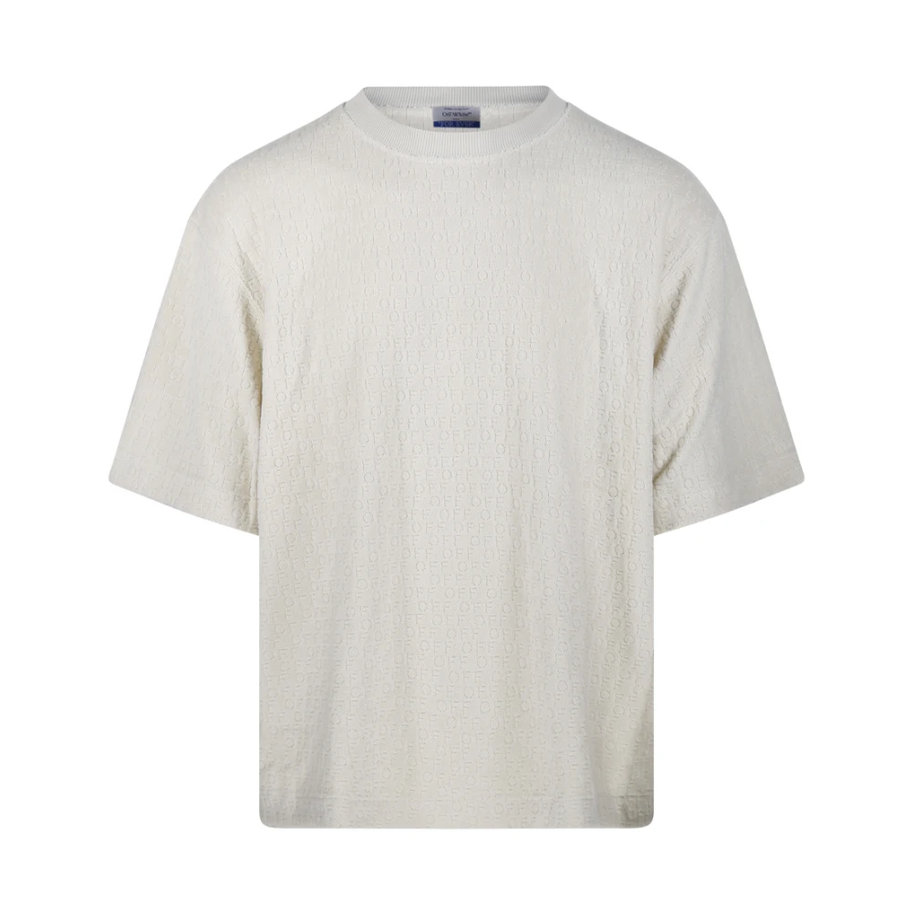 Off White Crème Terry Skate T-Shirt White Heren