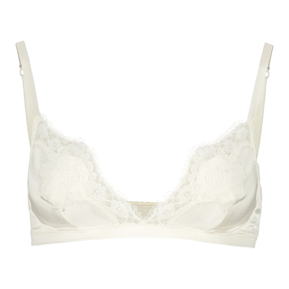 Dolce & Gabbana Zijden Kant Driehoek BH White Dames