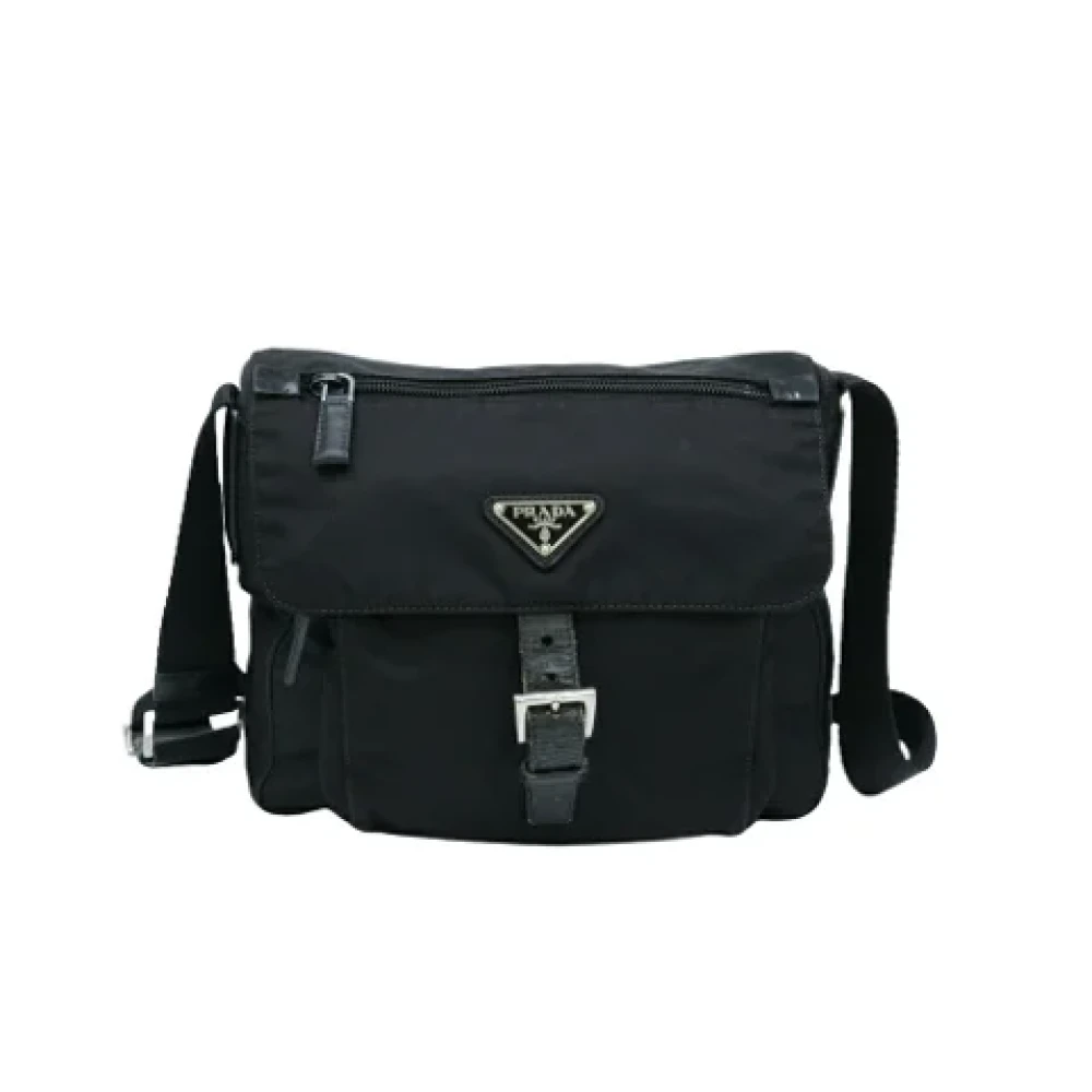 Prada Vintage Pre-owned Nylon shoulder-bags Black Dames