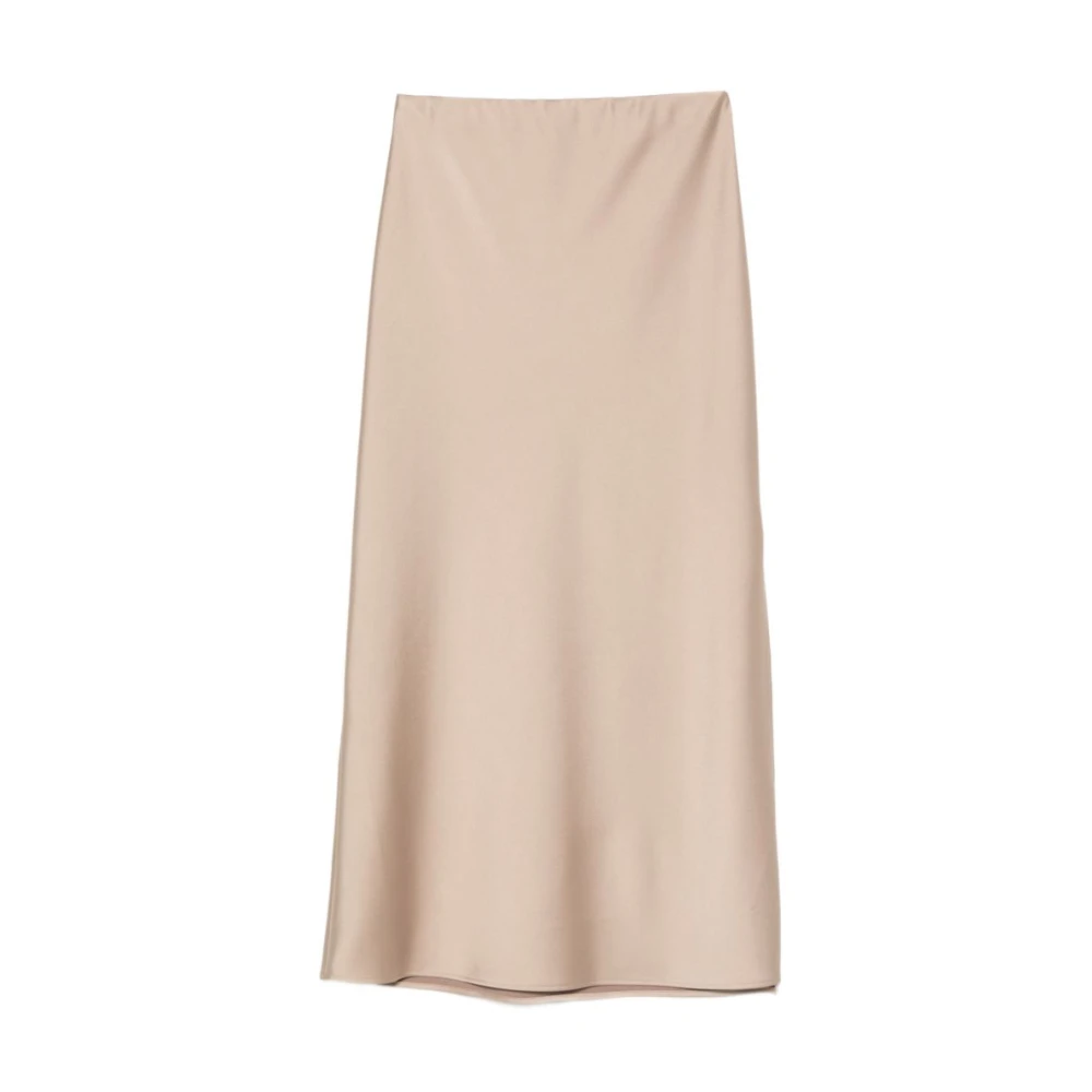 D.exterior Women's Beige Satin Midi Skirt - Midi Skirts - S - Skirts