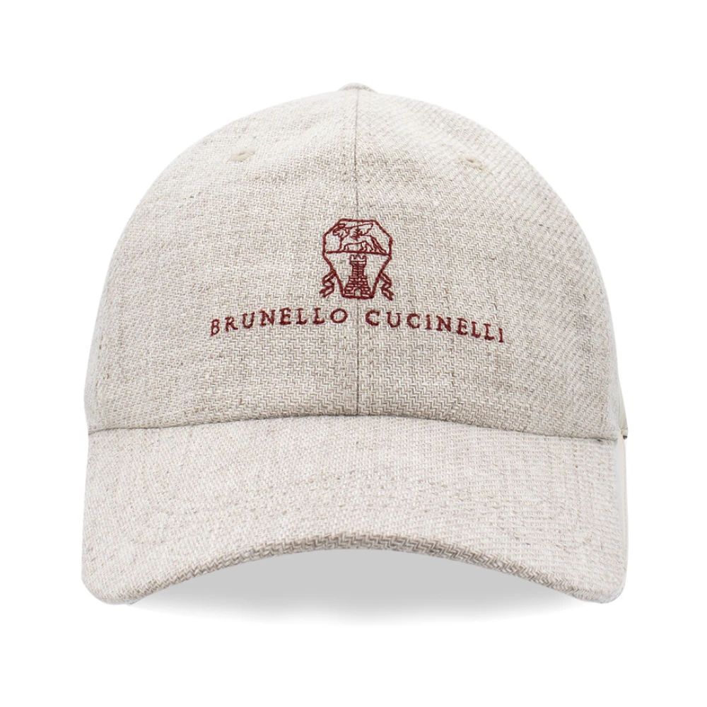 BRUNELLO CUCINELLI Zomer Baseballpet met Geborduurd Logo Beige Heren