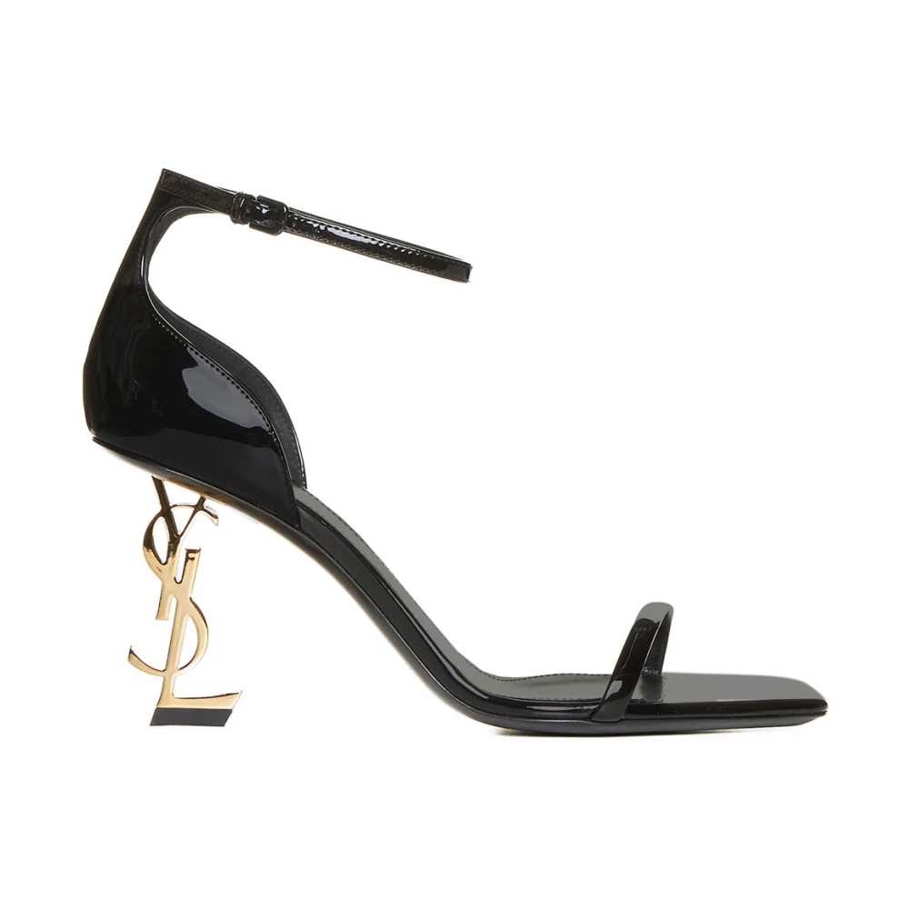 Saint Laurent Women's Black Opyum Patent Sandals - High Heel Sandals - 4 1/2 Uk - Shoes