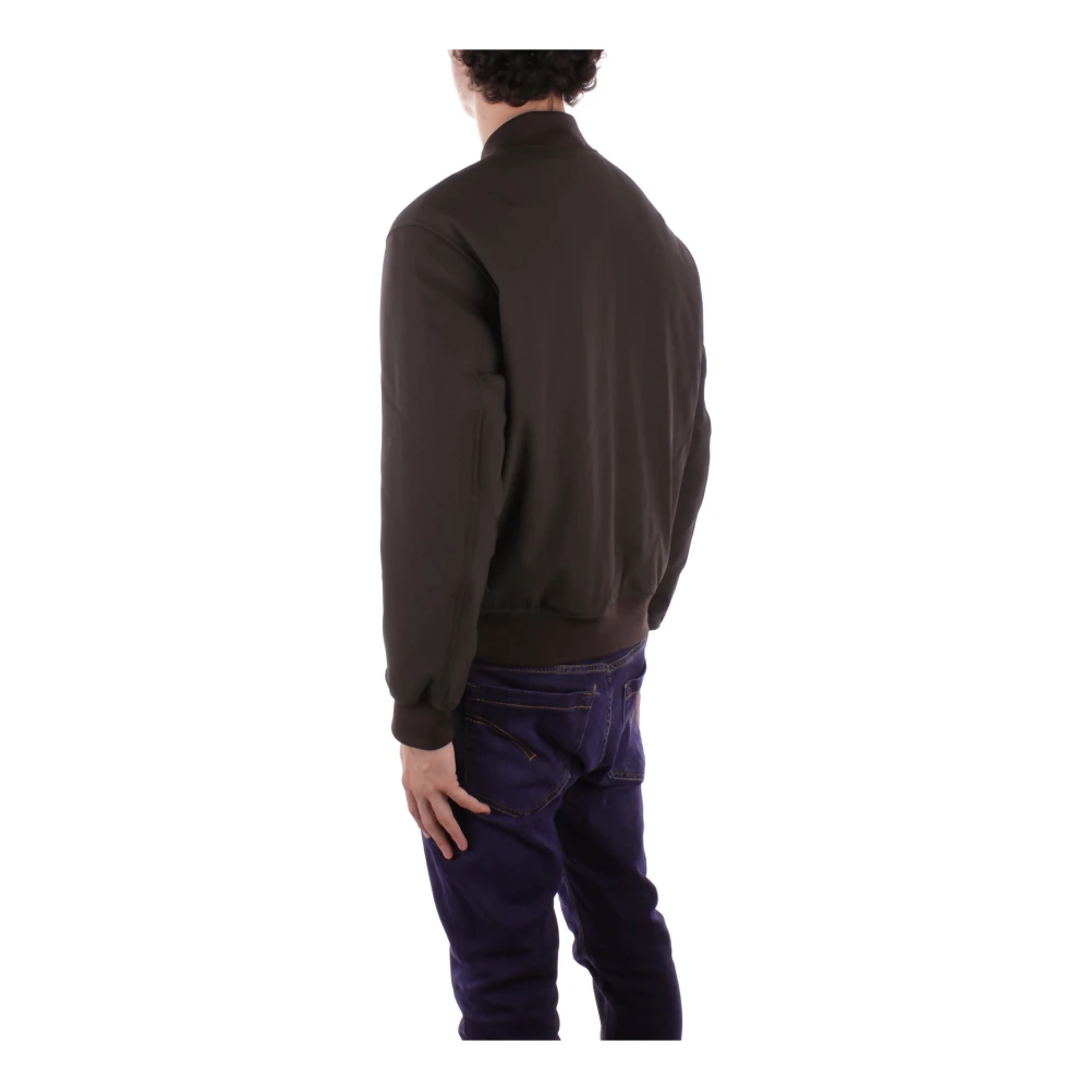 Emporio Armani Groene Jassen met Logo Rits Sluiting Green Heren