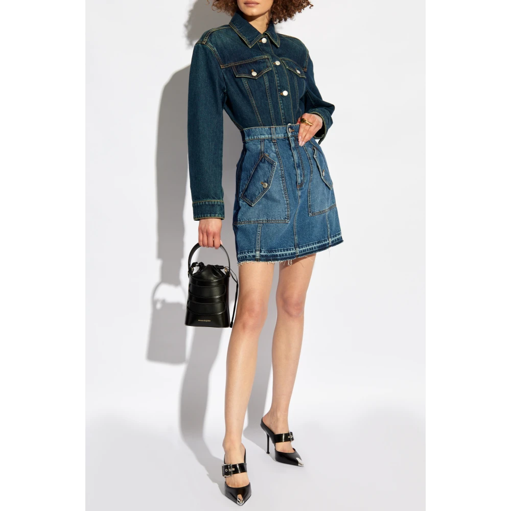 alexander mcqueen Denim jas Blue Dames