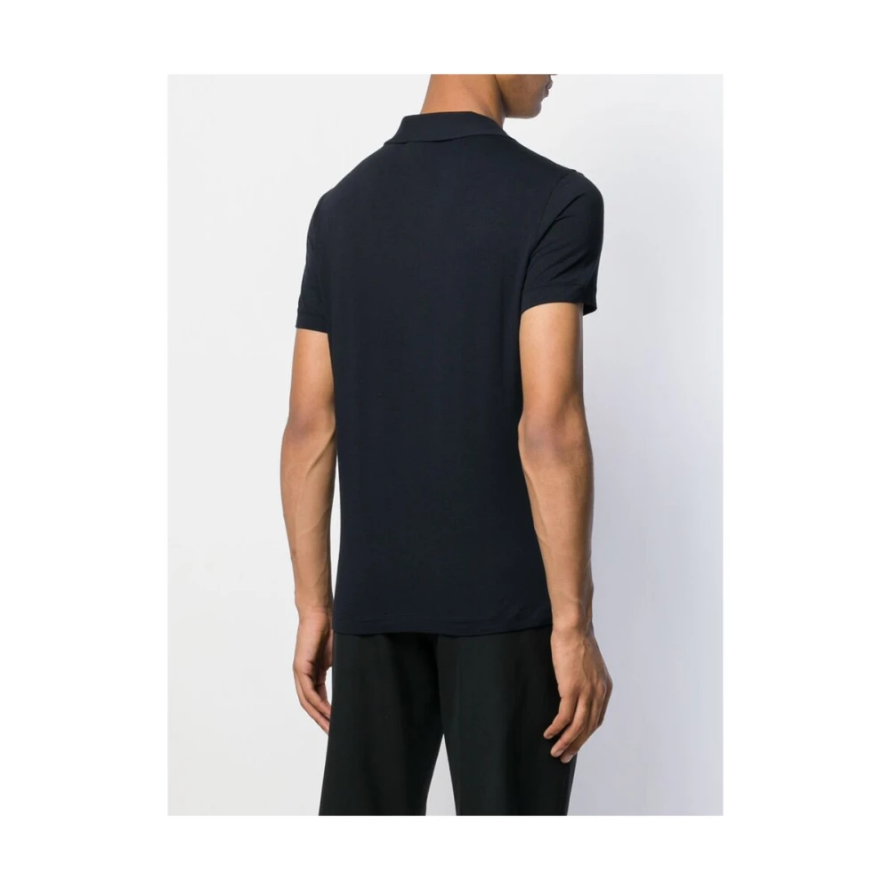 Giorgio Armani Navy Blue Polo Shirt Blue Heren