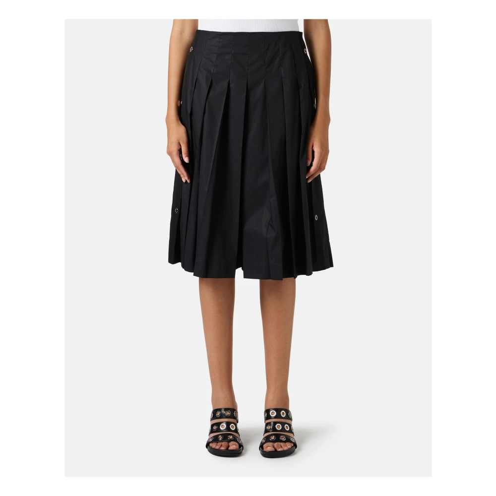 Iceberg Zwarte geplooide rok met norHeren taille in katoenen popeline Black Dames