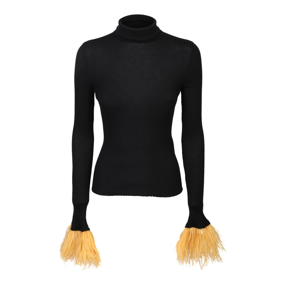 La Doublej Black Cashmere Knitwear, Female, Xs, Cashmere-Silk Jumper Aw23
