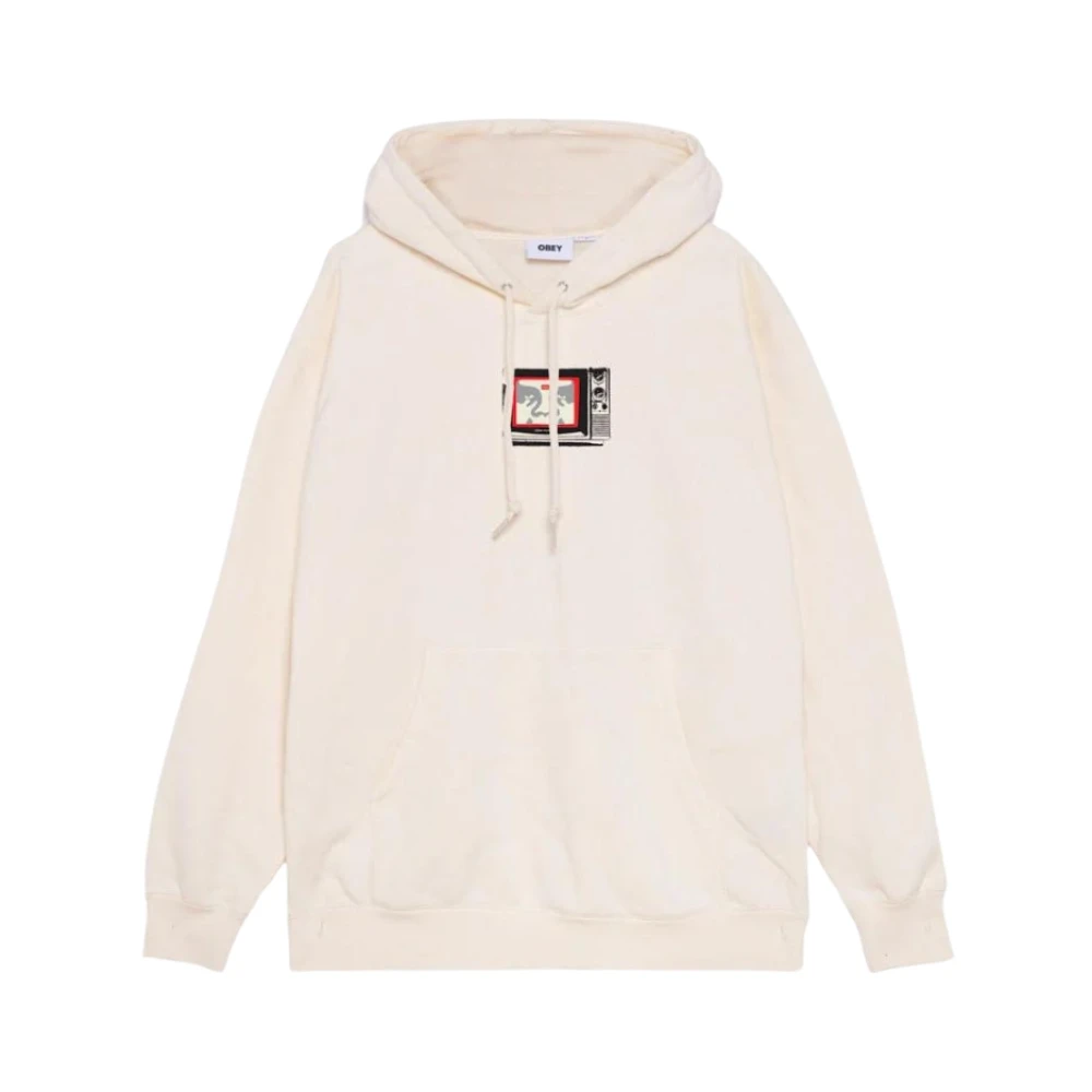 Obey Gezellige Fleece TV Sweater Beige Heren