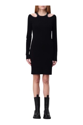 black-ribbed-knit-mini-dress