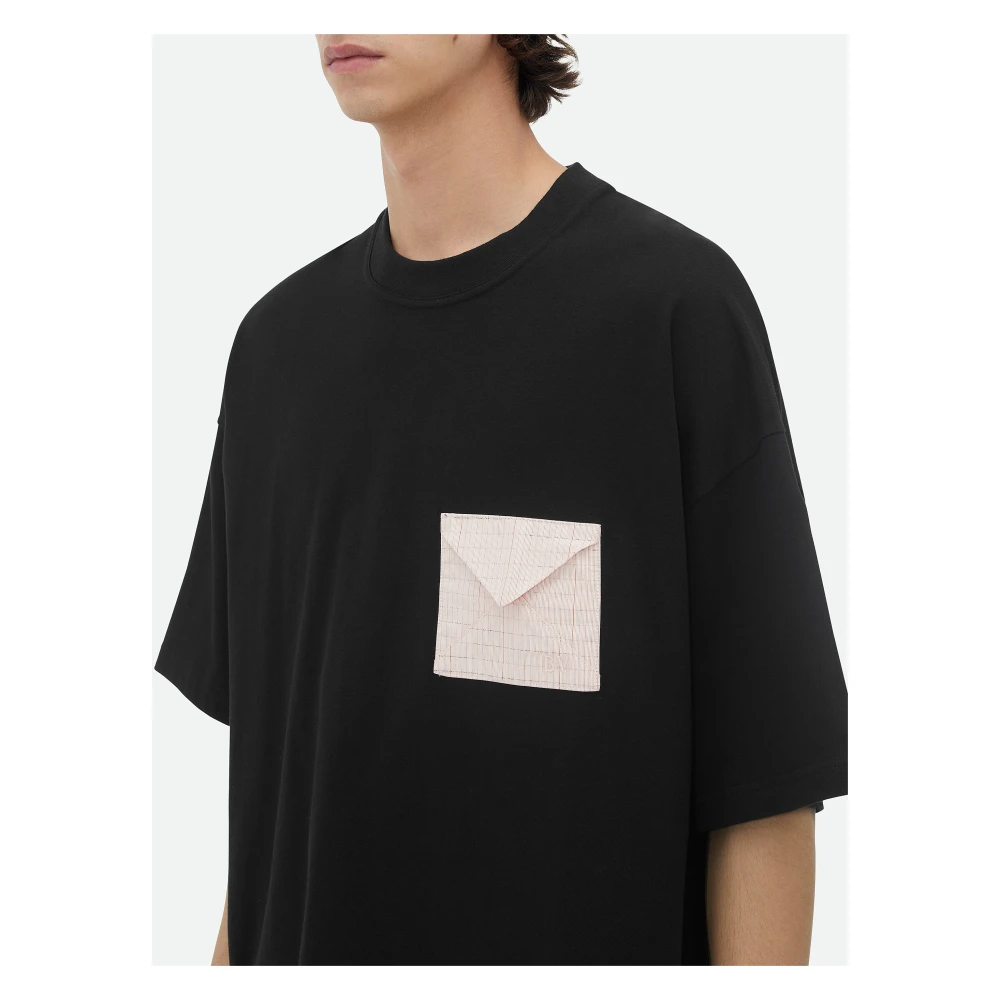 Bottega Veneta Zwart T-shirt met Notebook Detail Black Heren
