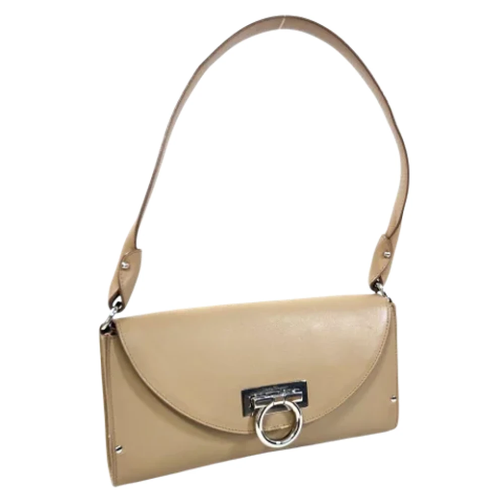 Salvatore Ferragamo Pre-owned Leather shoulder-bags Beige Dames