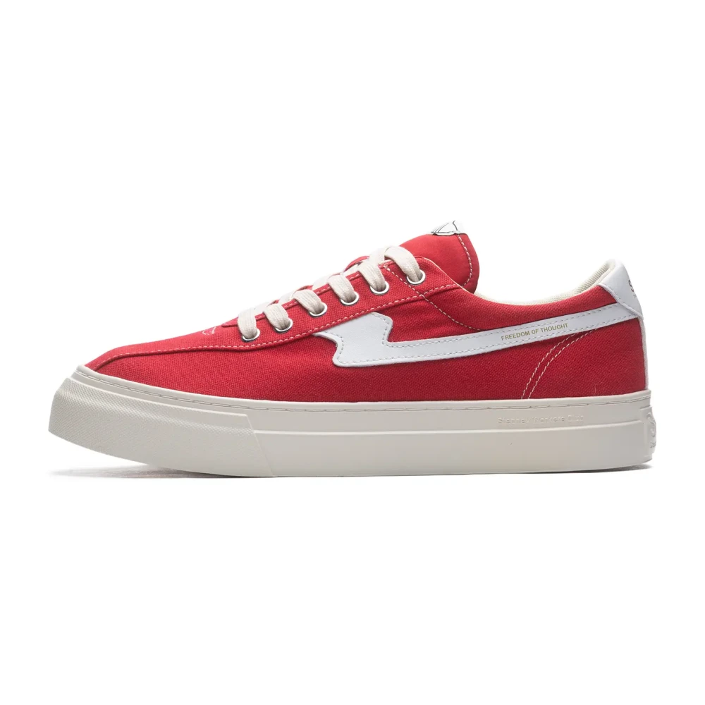 S.w.c. Stepney Workers Club Rode Canvas Sneakers Minimalistische Stijl Heren Schoenen Rood
