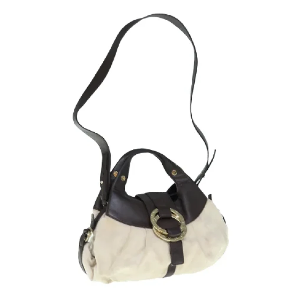 Bvlgari Vintage Pre-owned Canvas handbags Beige Dames