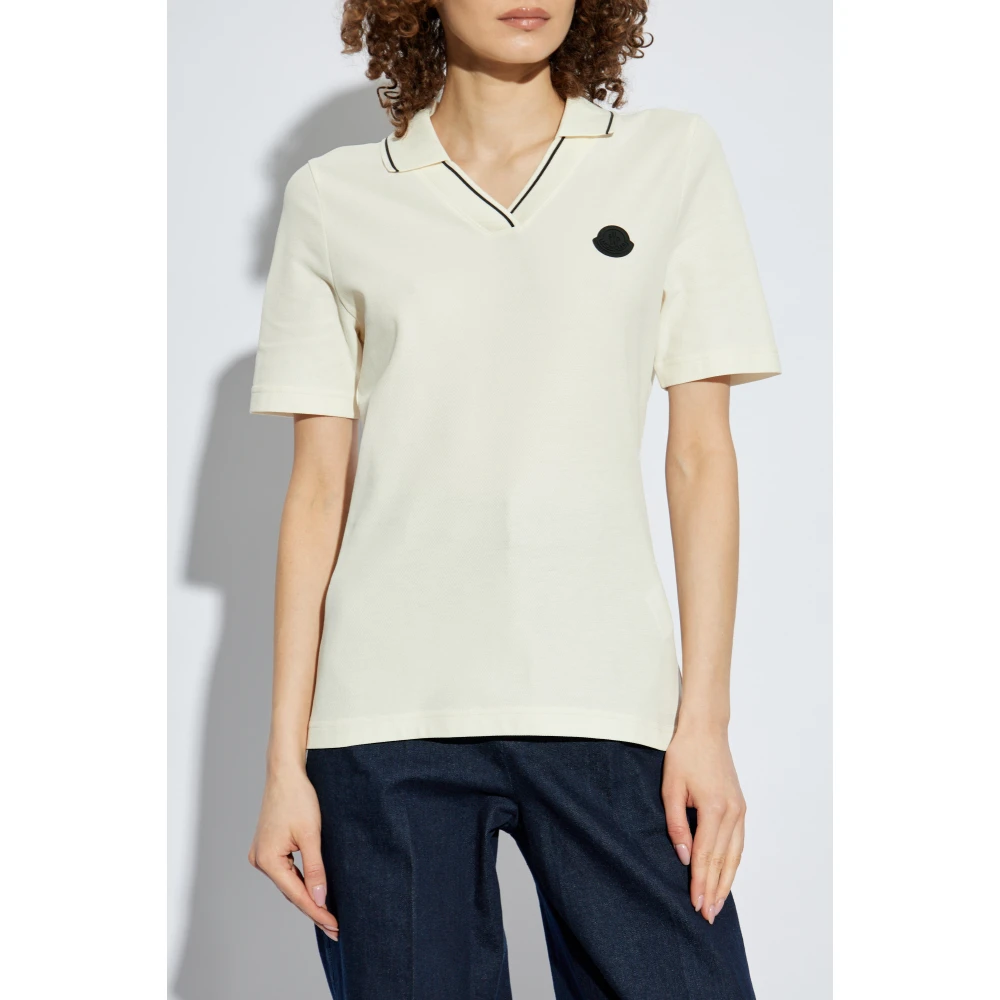 Moncler Polo met logo Beige Dames
