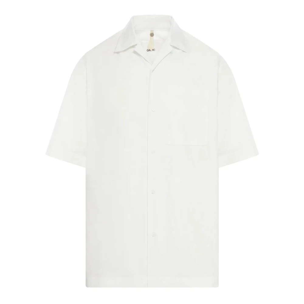 Oamc Witte Katoenen Overhemd met Geborduurd Logo White Heren