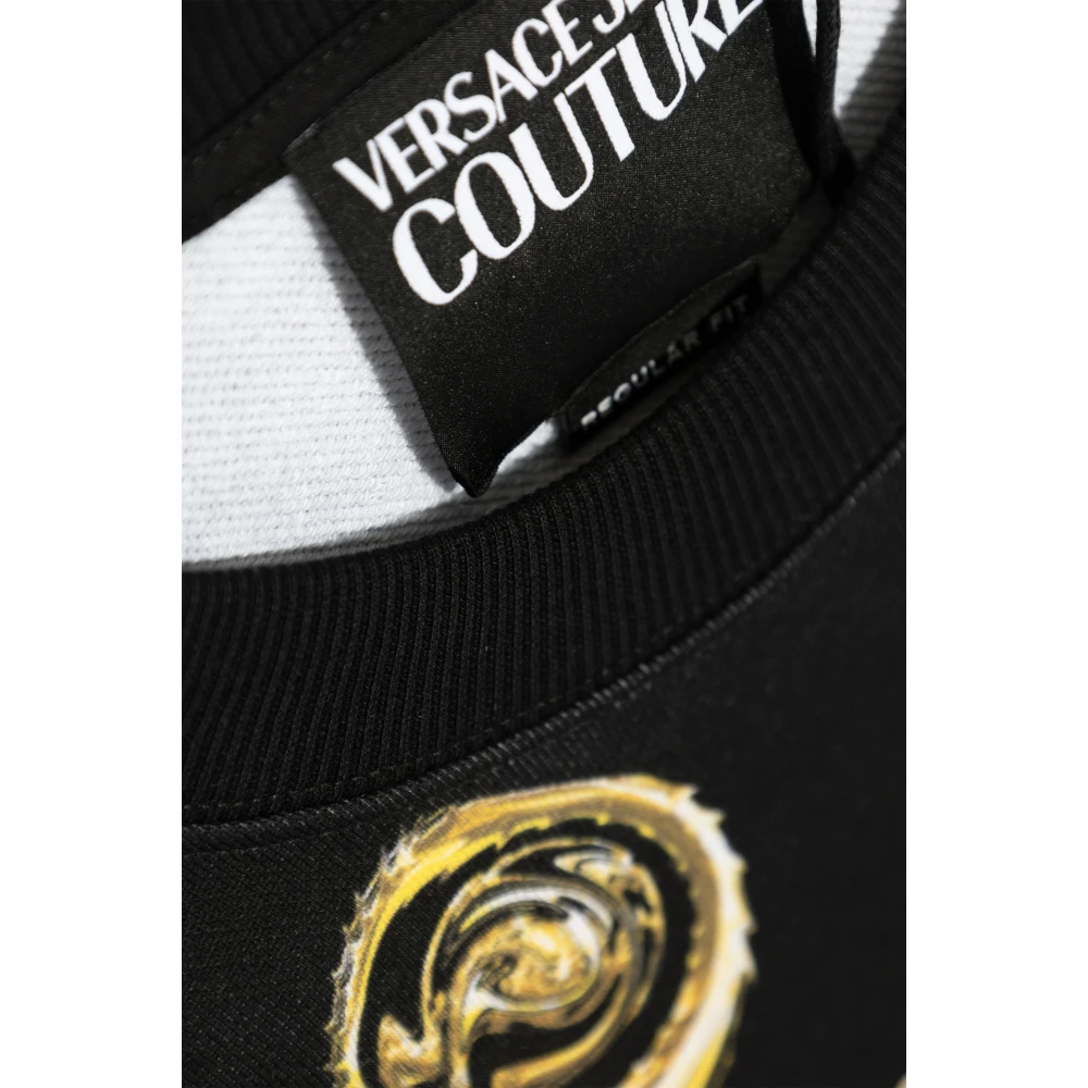 Versace Jeans Couture Sweatshirt met Barocco motief Black Heren